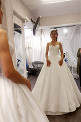 White Satin Sweetheart Wedding Dress Bridal Gown